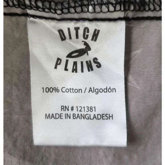 Ditch Plains Roll Tab Long Sleeve Button Front Black Printed Western Shirt M - Picture 10 of 12